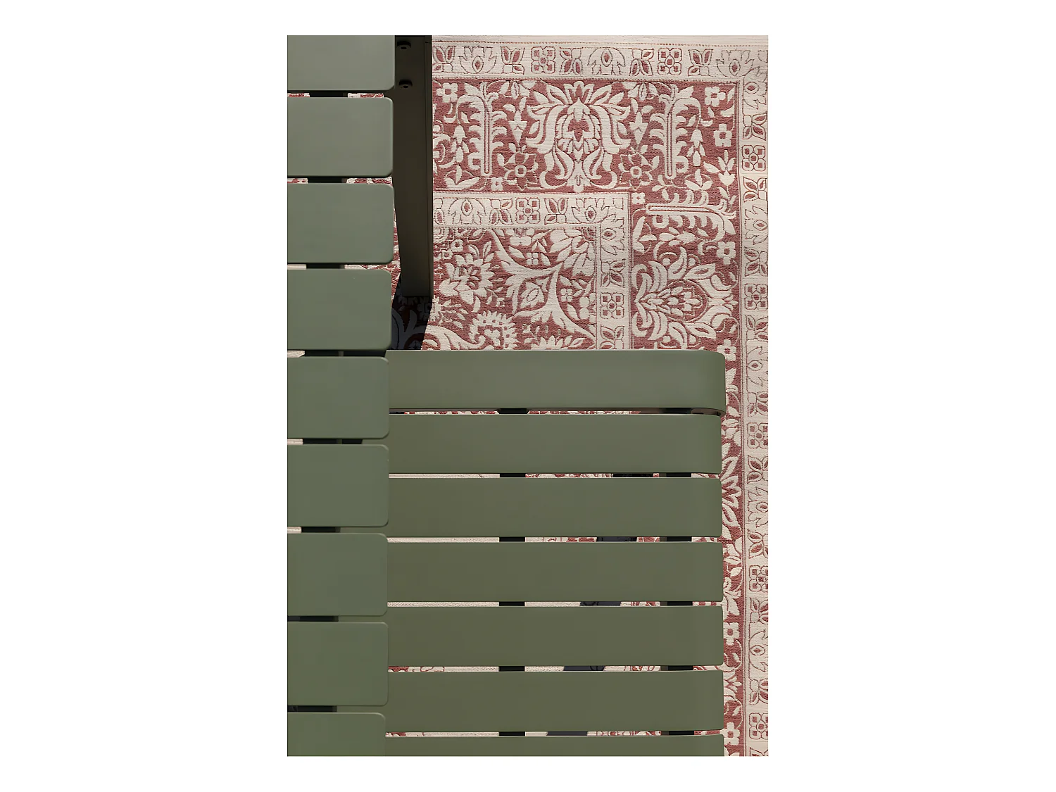 Vondel - Banc de jardin en métal 129,5x45cm - Vert de gris