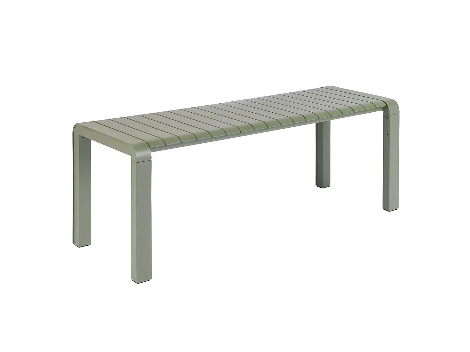 Vondel - Banc de jardin en métal 129,5x45cm - Vert de gris