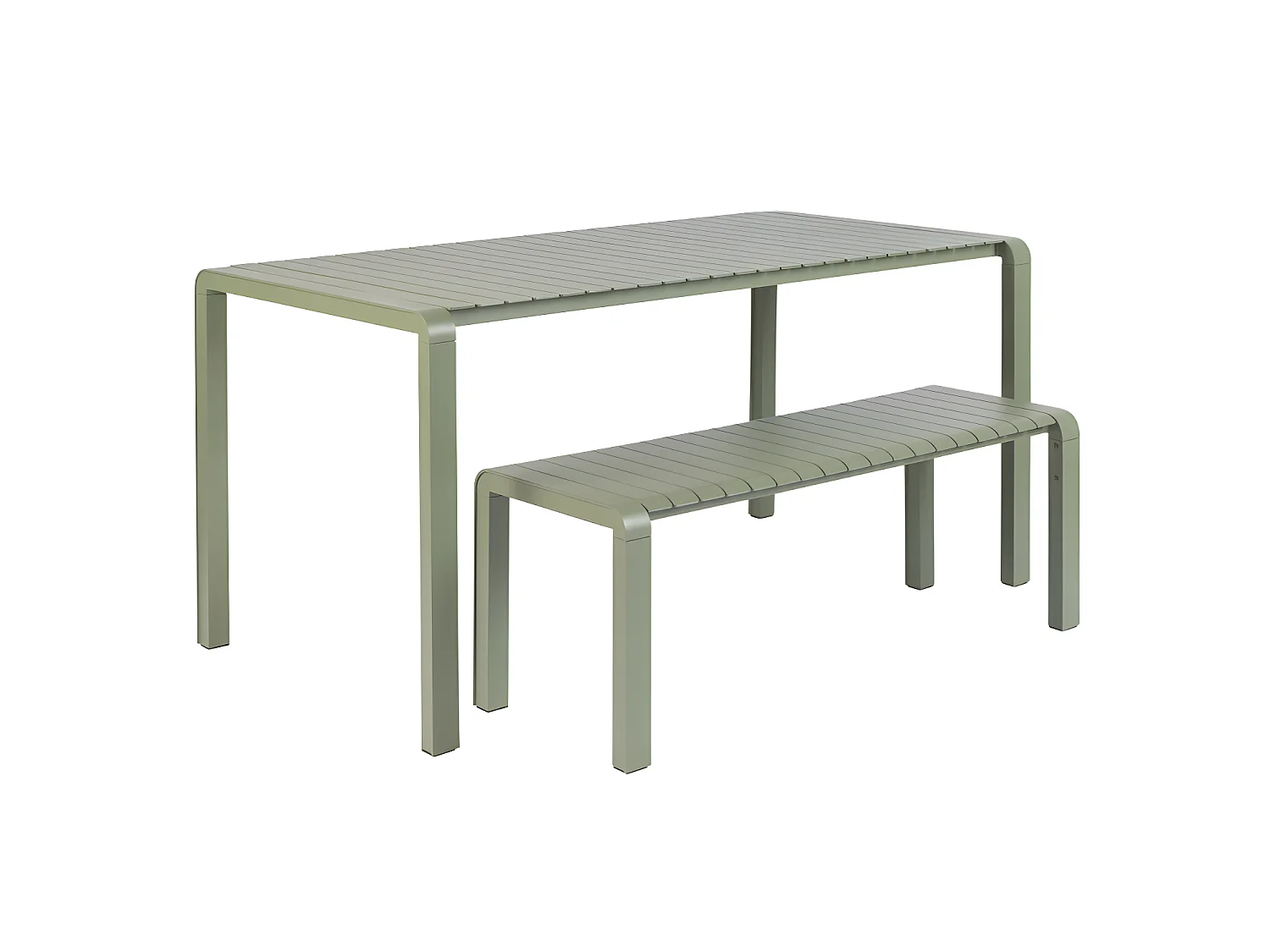 Vondel - Banc de jardin en métal 129,5x45cm - Vert de gris