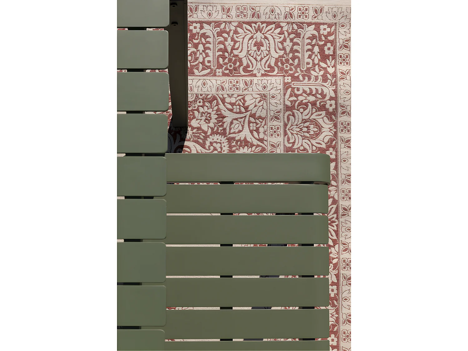 Vondel - Banc de jardin en métal 129,5x45cm - Vert de gris