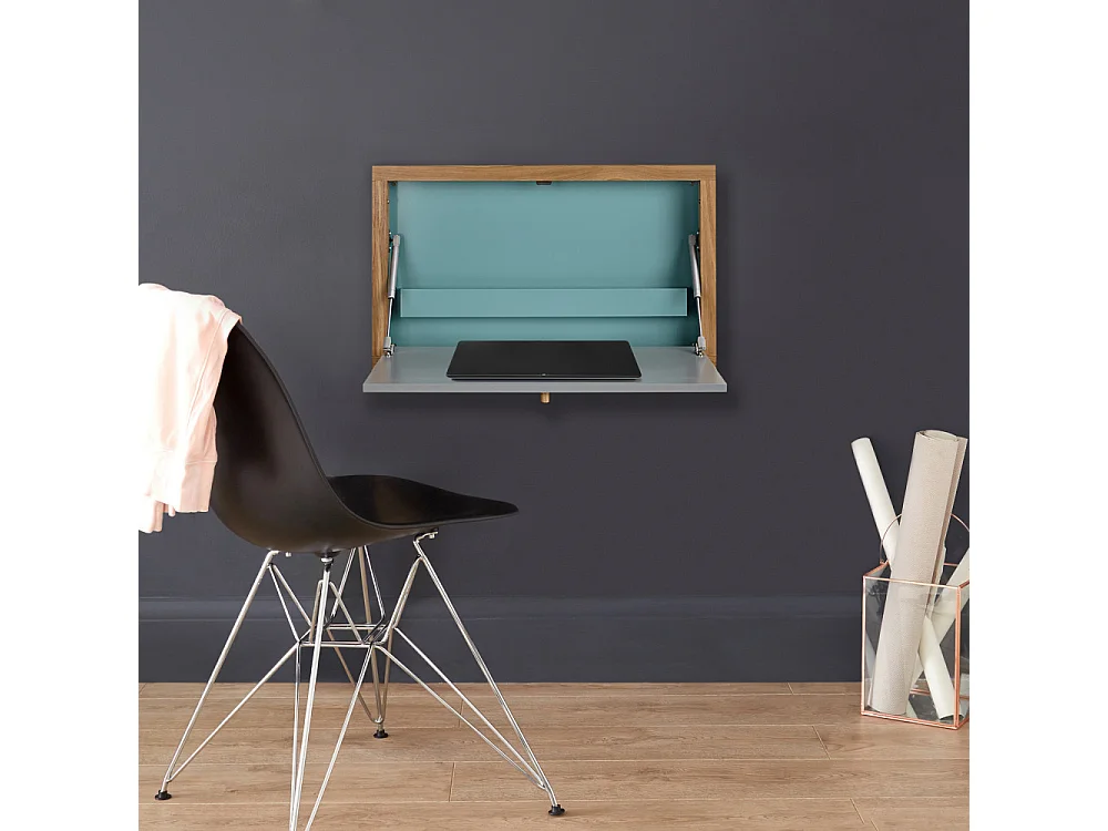 Brenta - Bureau mural contemporain - Turquoise