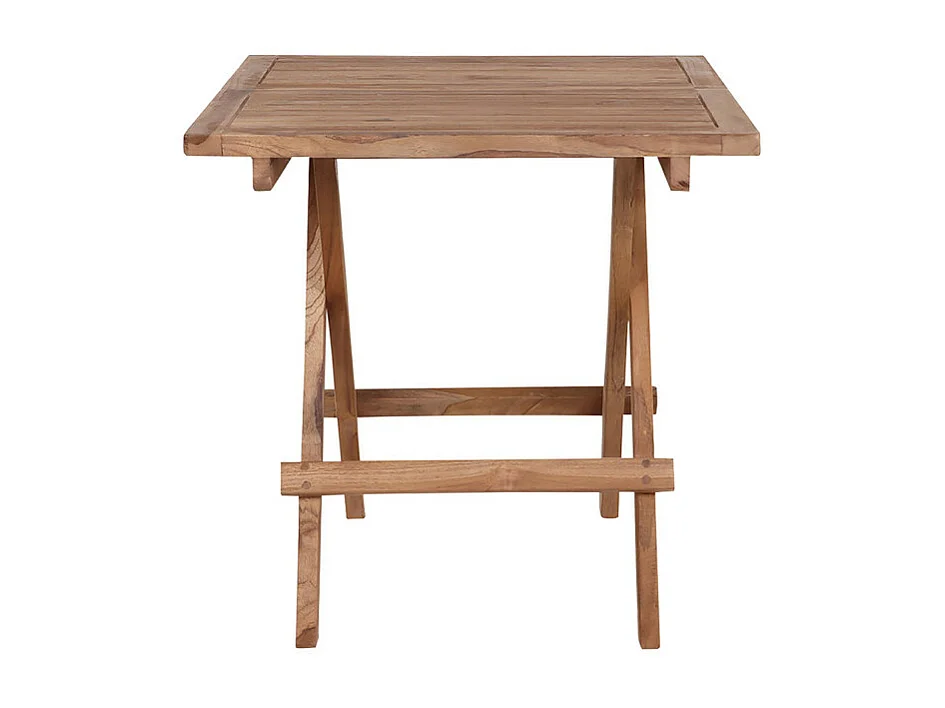 Bilbao - Table basse de jardin carrée en teck - Couleur - Bois clair