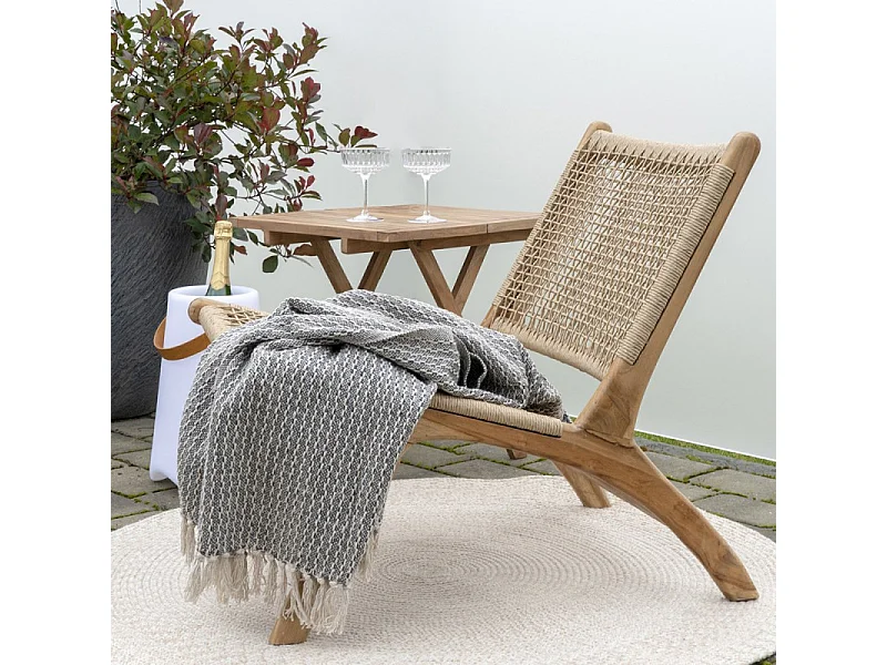 Bilbao - Table basse de jardin carrée en teck - Couleur - Bois clair