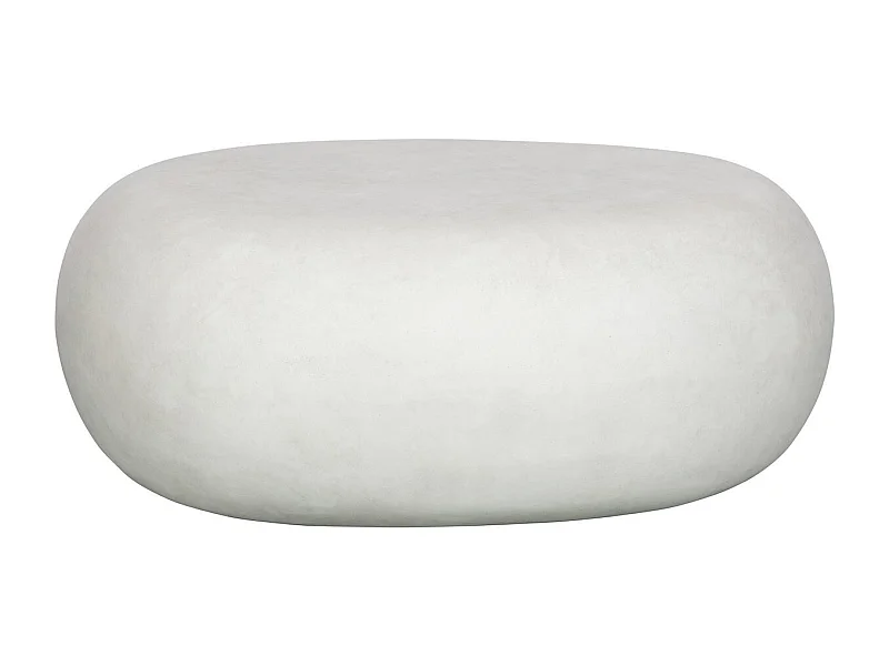PEBBLE - Table basse en fibre de terre cuite au style béton blanc