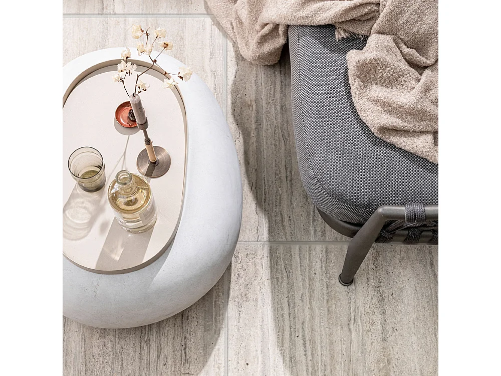 Pebble - Table basse organique en fibre d'argile - Blanc