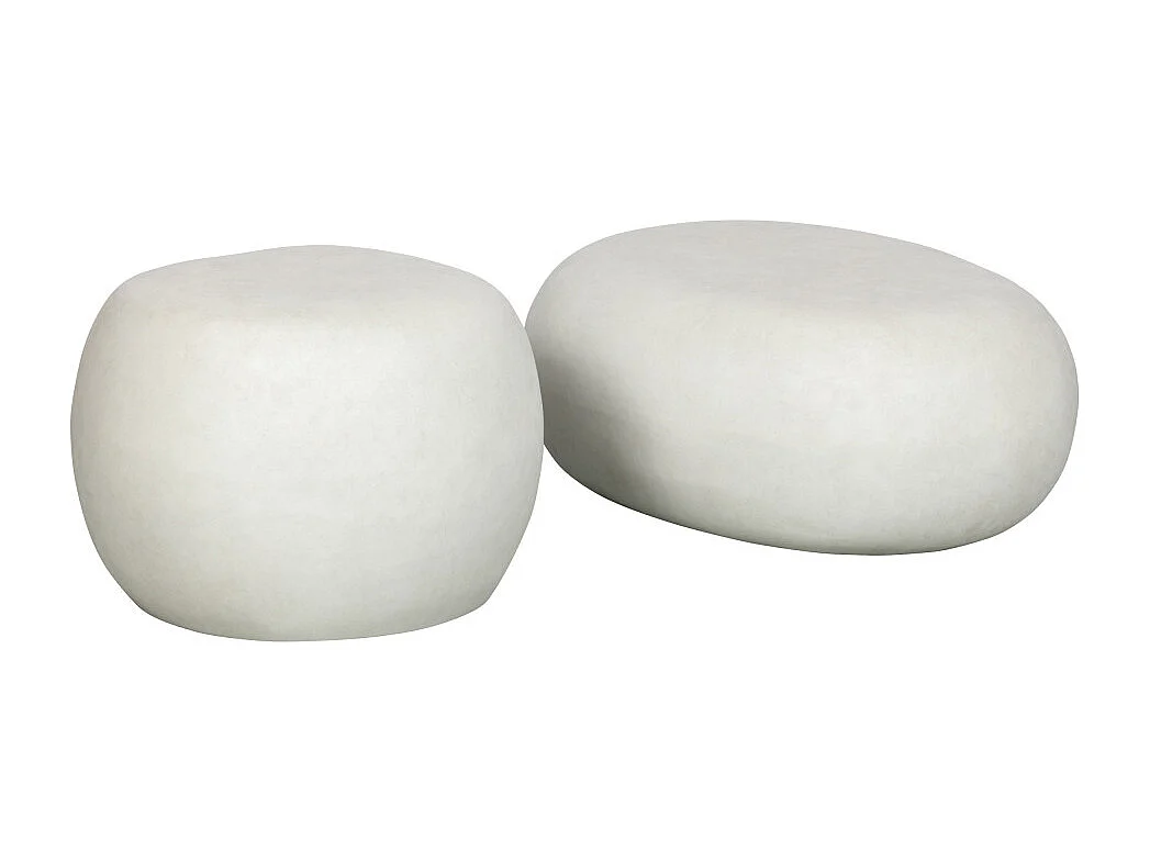 Pebble - Table basse organique en fibre d'argile - Blanc