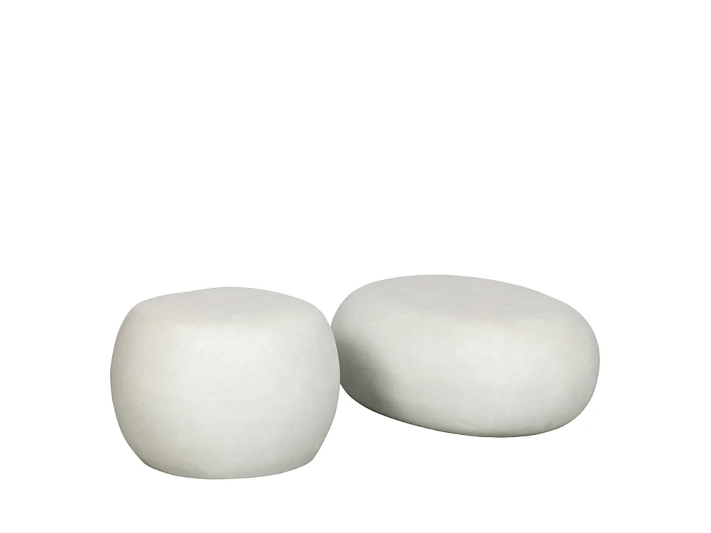 Pebble - Table basse organique en fibre d'argile - Blanc