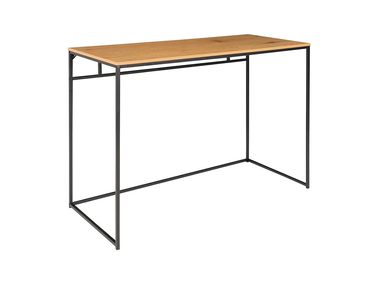 Escritorio Vita negro, decoración roble.