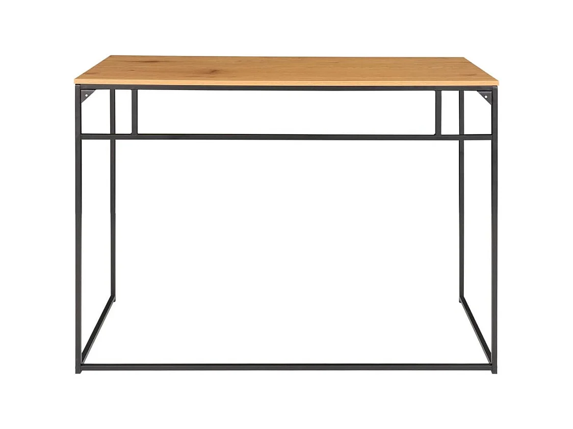 Escritorio Vita negro, decoración roble.