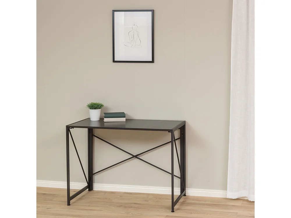 Fold - Bureau pliant en métal L100cm - Noir
