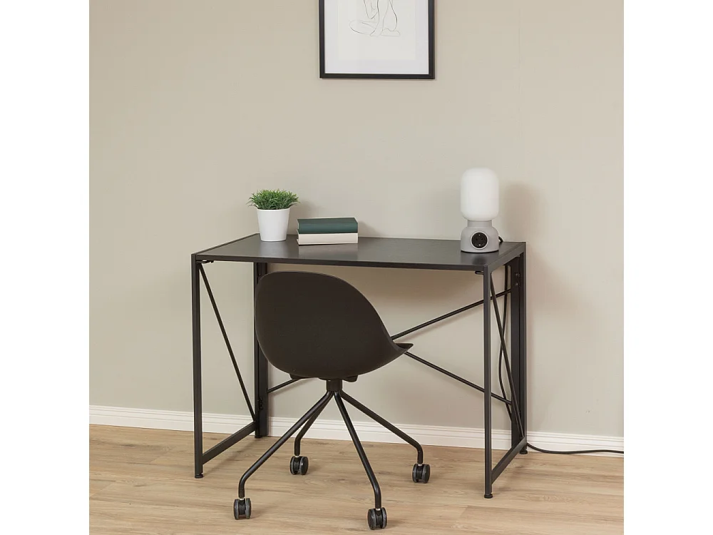 Fold - Bureau pliant en métal L100cm - Noir