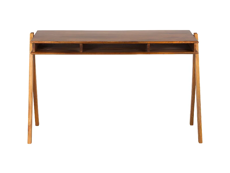 Compartment - Bureau en bois 3 niches L120cm - Marron