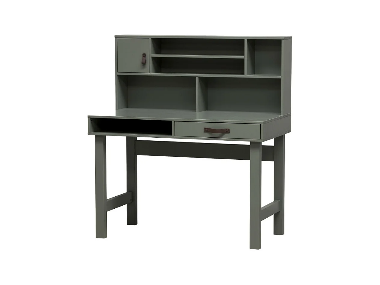 Stage - Bureau avec multiples rangements en bois - Vert kaki
