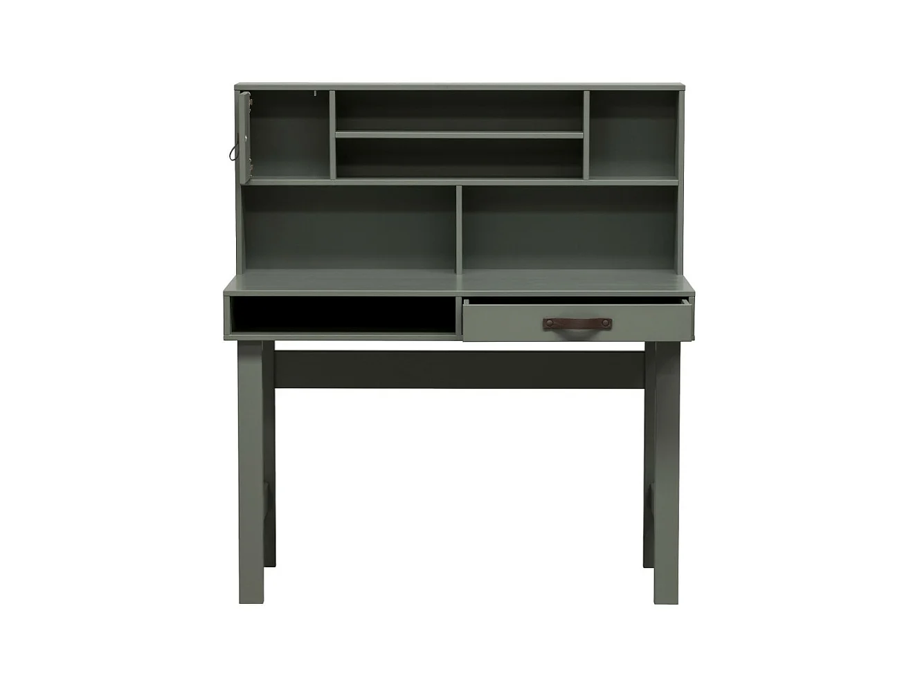 Stage - Bureau avec multiples rangements en bois - Vert kaki