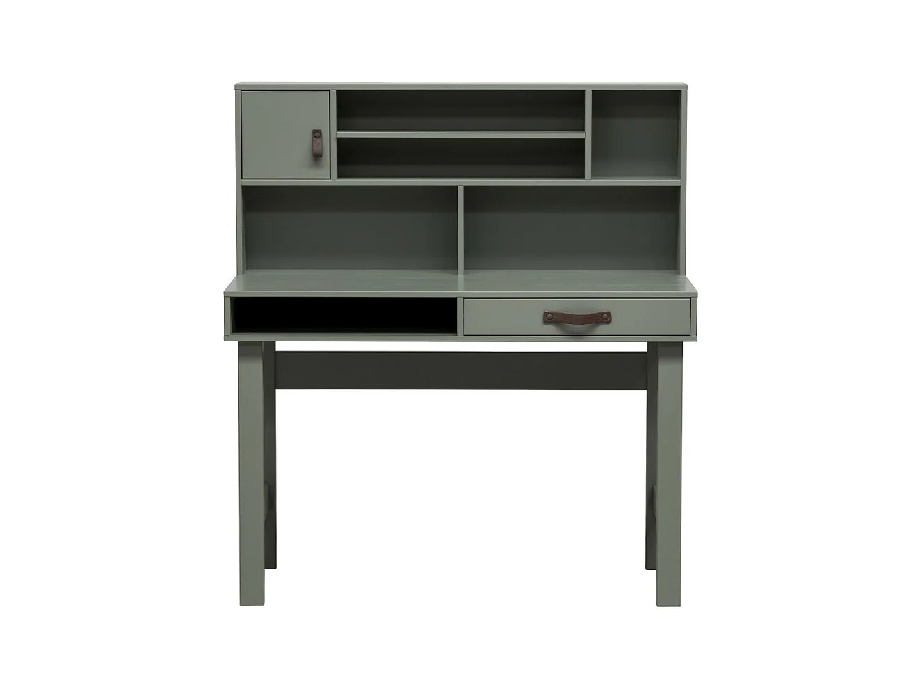 Stage - Bureau avec multiples rangements en bois - Vert kaki