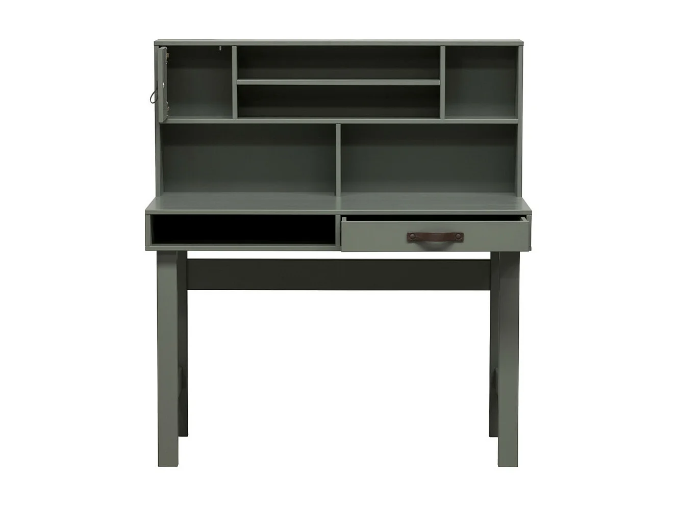 Stage - Bureau avec multiples rangements en bois - Vert kaki