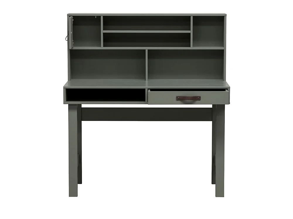 Stage - Bureau avec multiples rangements en bois - Vert kaki