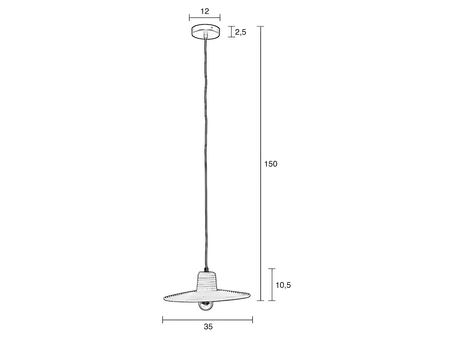 Balance - Suspension en rotin ø35cm - Naturel