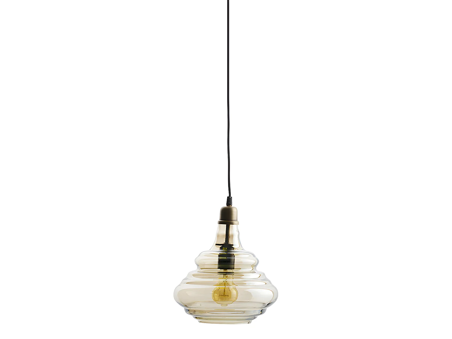 Pure - Suspension en laiton et verre vintage - Marron
