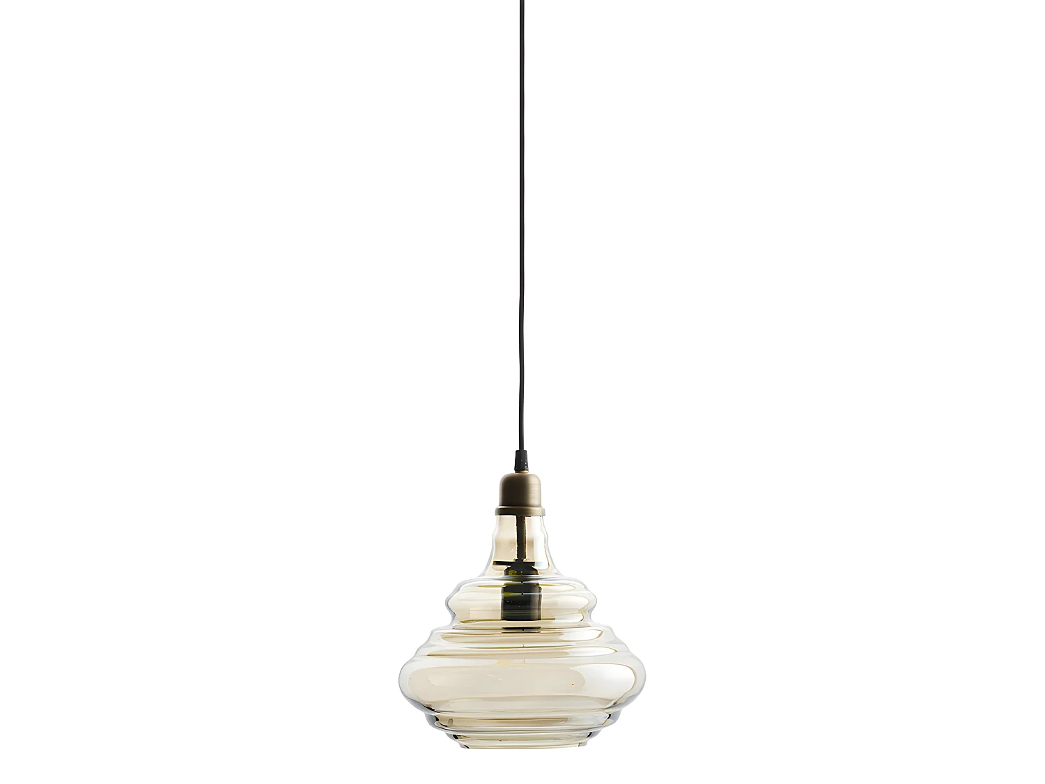 Pure - Suspension en laiton et verre vintage - Marron