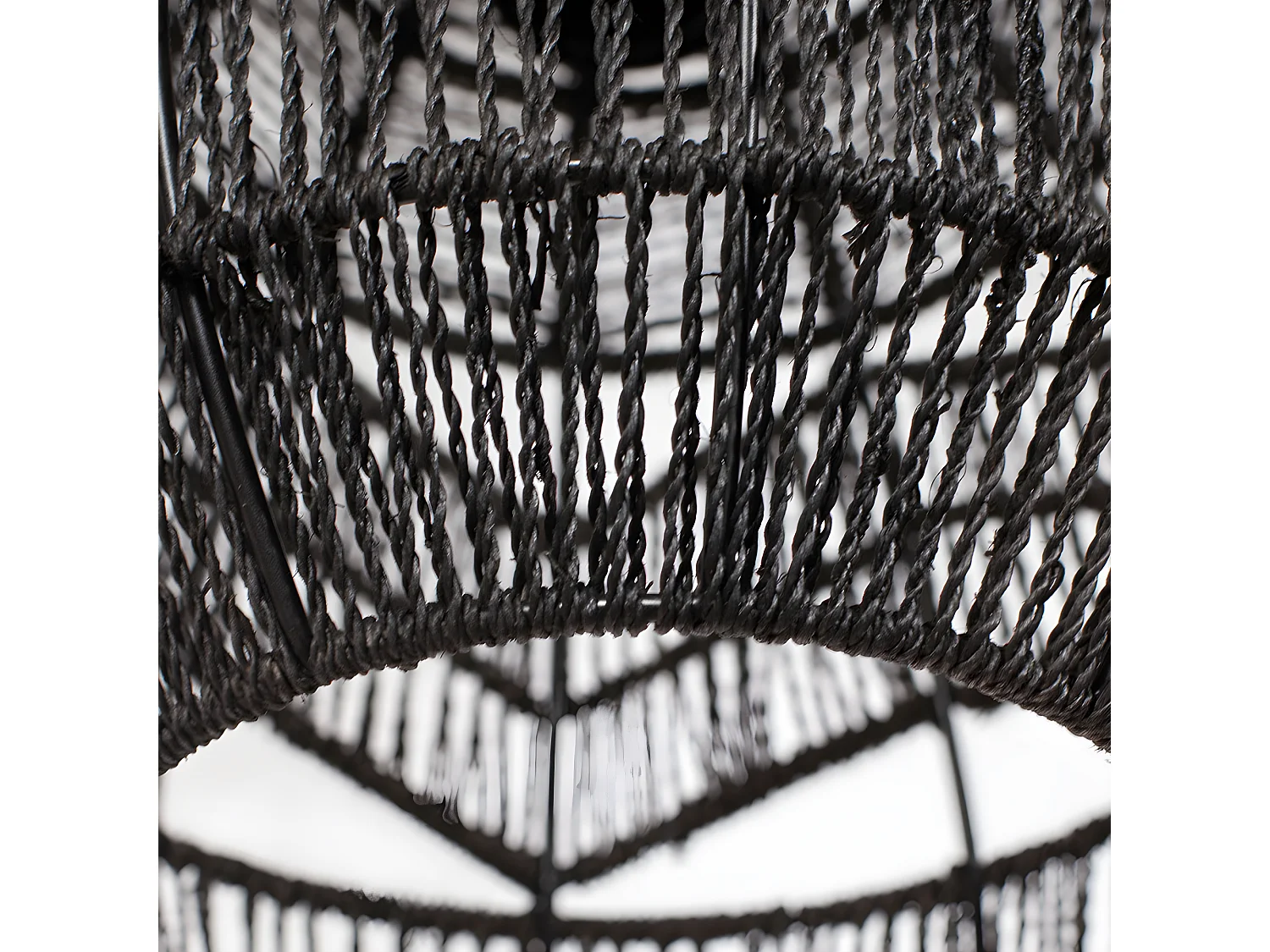 Adelaide - Suspension en corde ø25cm - Noir