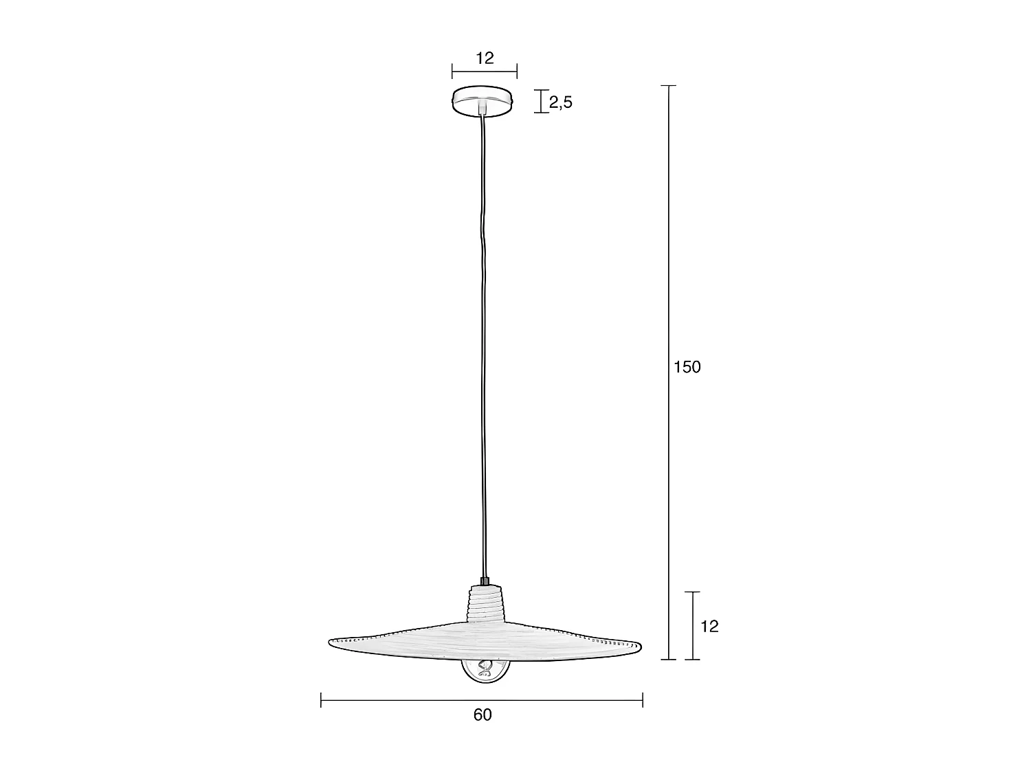 Balance - Suspension en rotin ø60cm - Naturel