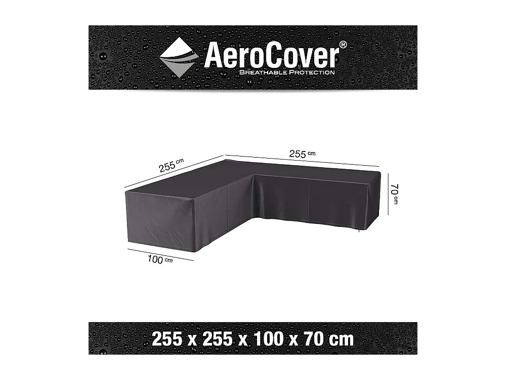 Housse de protection respirante pour ensemble de mobilier extérieur Pour ensemble mobilier angle 255x255x100xH70 cm