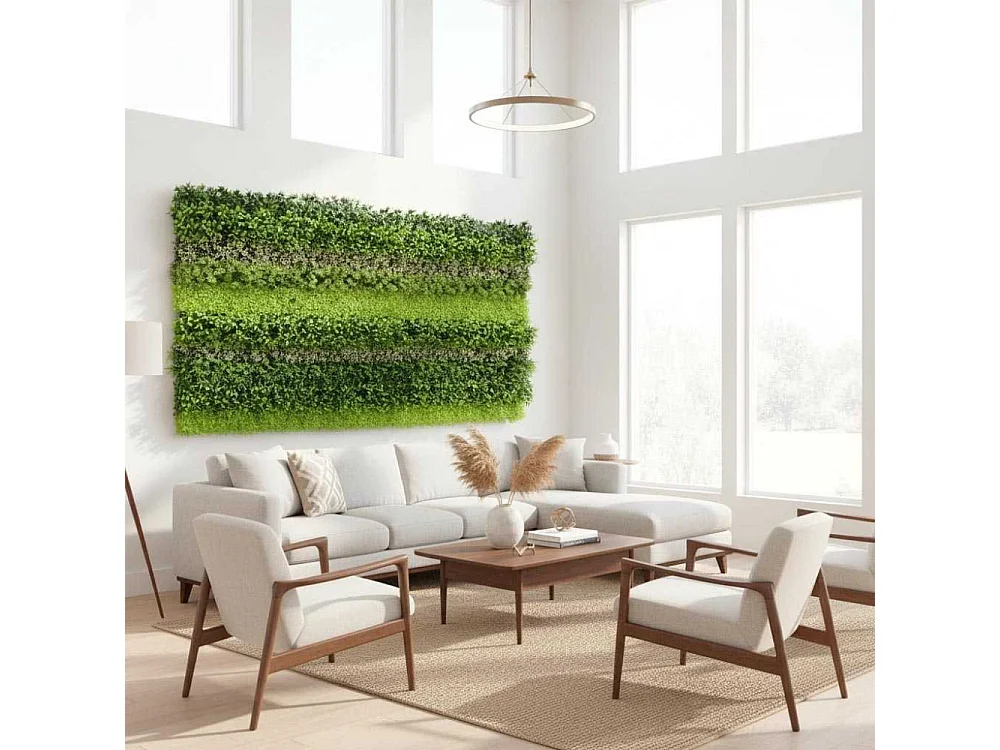 Mur végétal en plastique 1 m x 1 m Nature