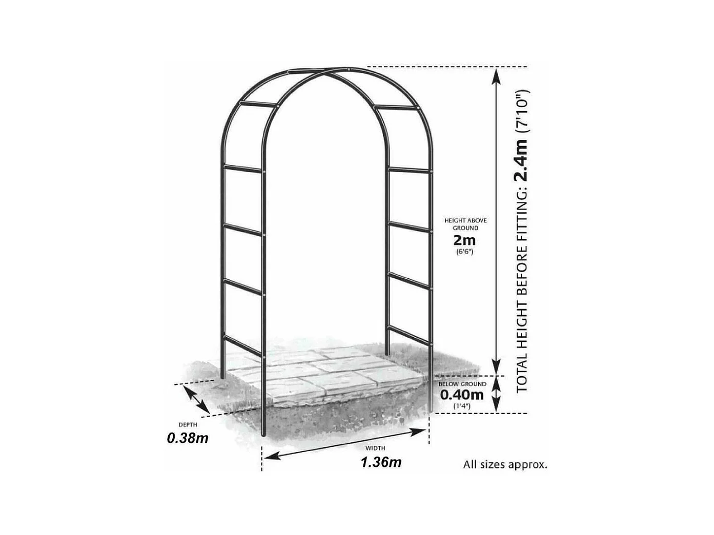 Arche déco en fer noir Atea Unitaire