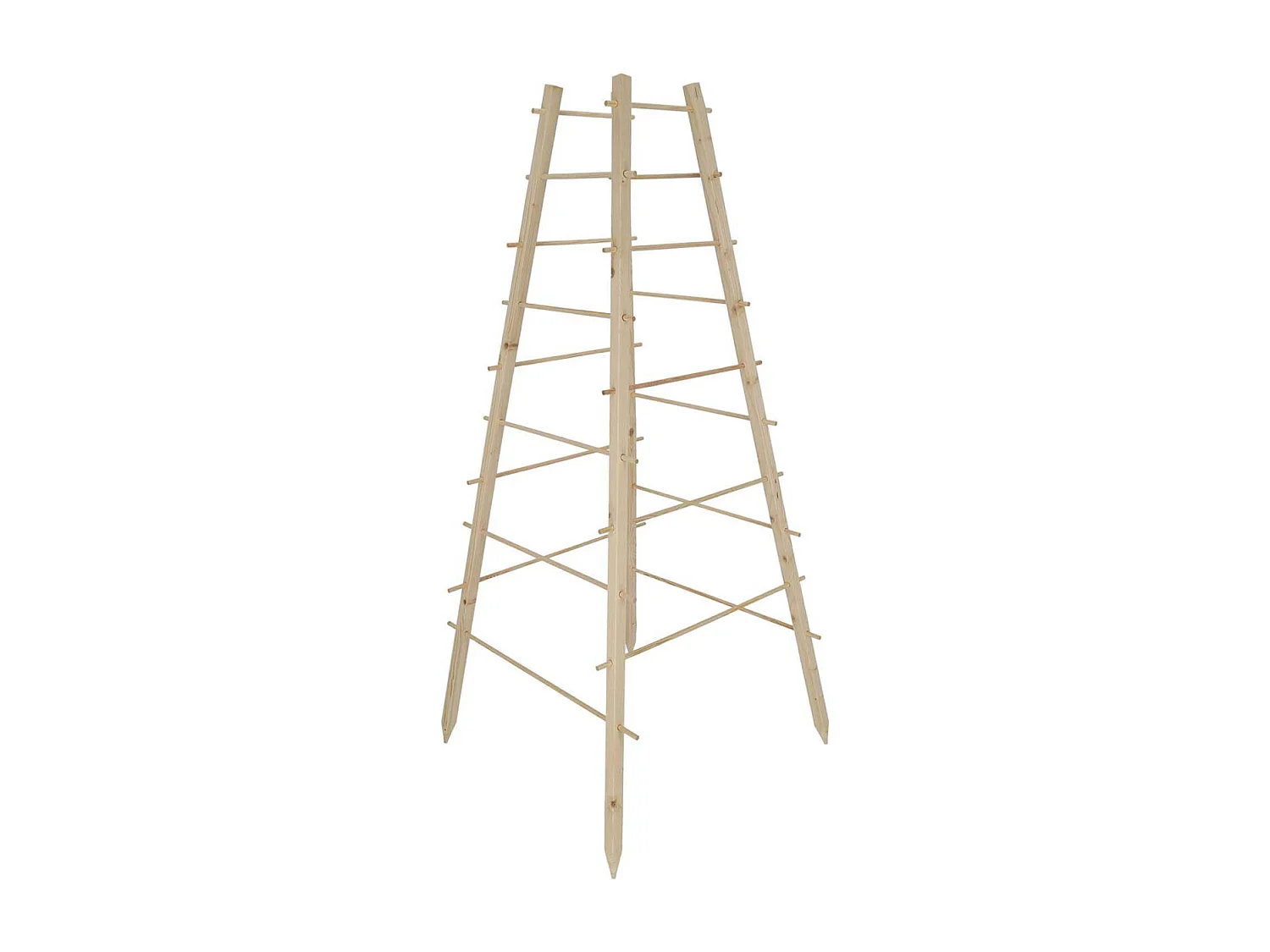 Pflanzenständer aus Kiefernholz 4 Pyramidenpfähle