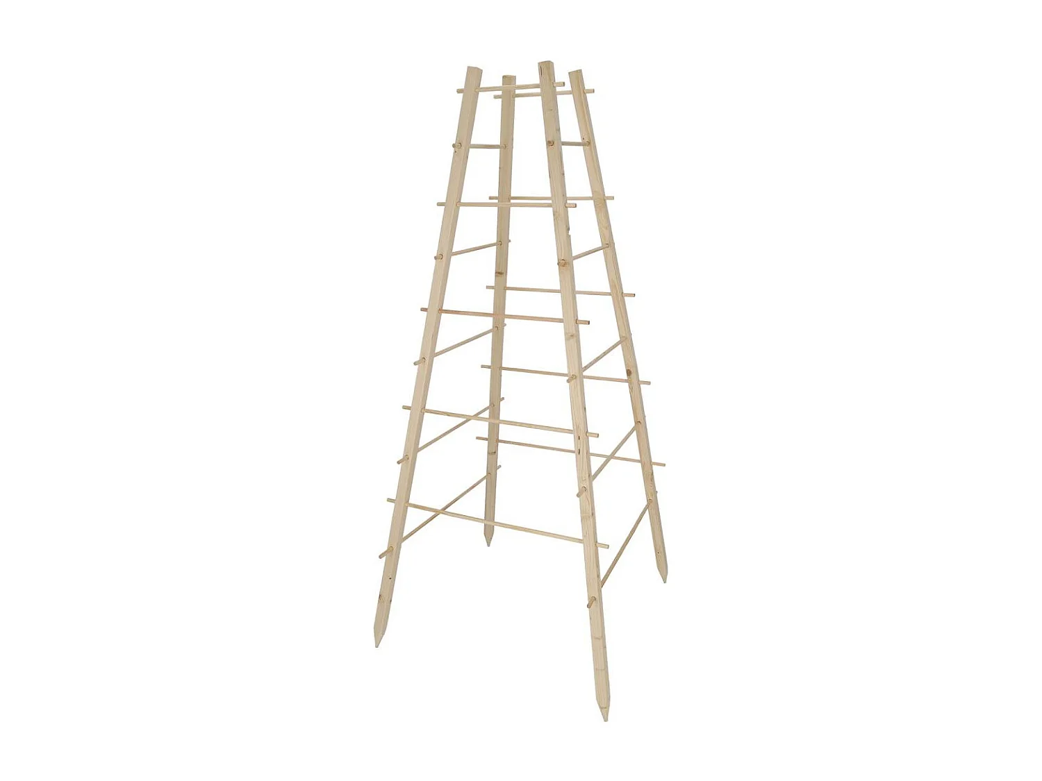 Pflanzenständer aus Kiefernholz 4 Pyramidenpfähle