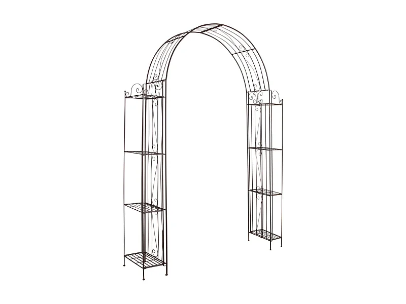 Arche de jardin pour plante grimpante en métal vieilli