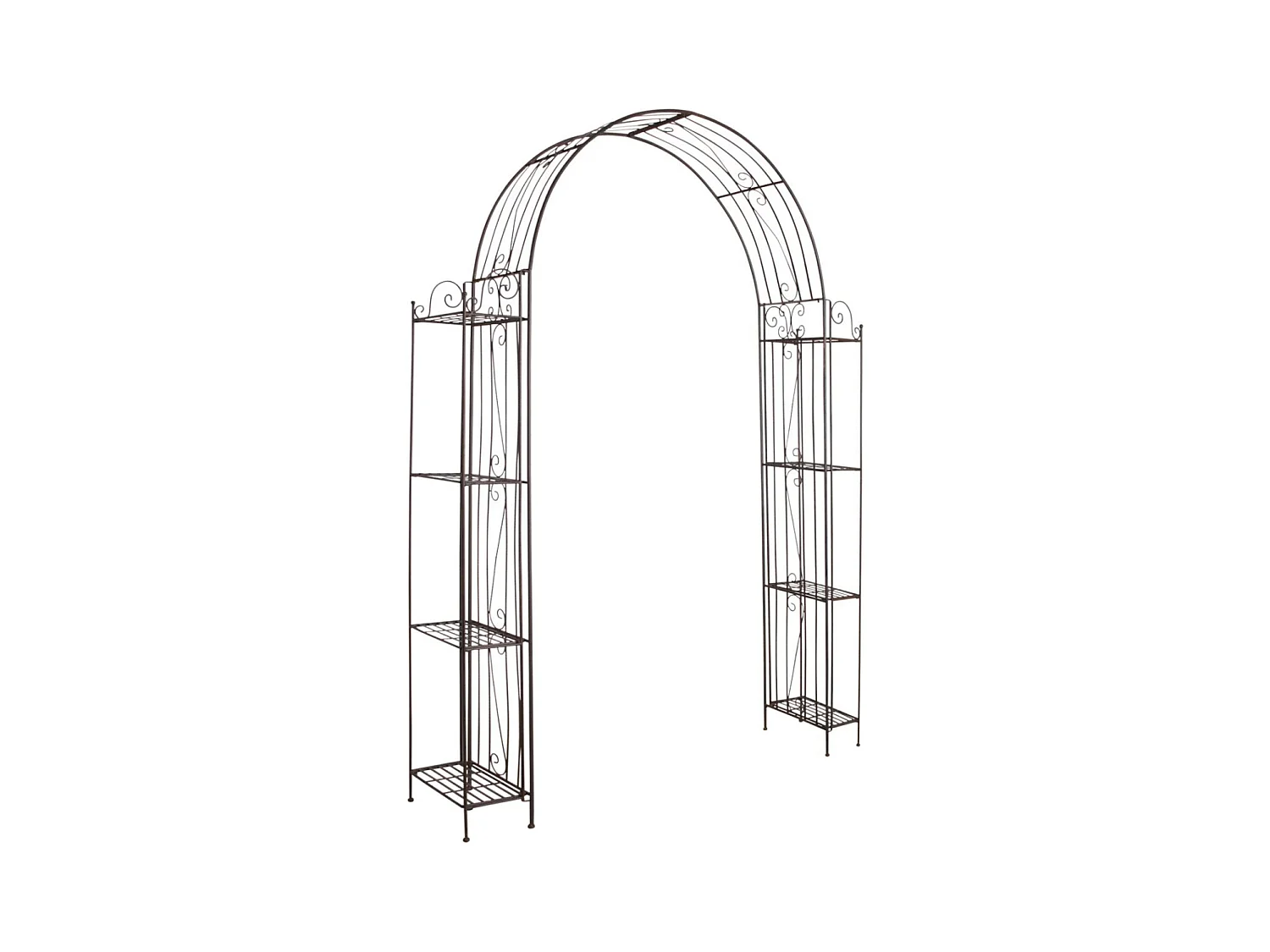 Arche de jardin pour plante grimpante en métal vieilli