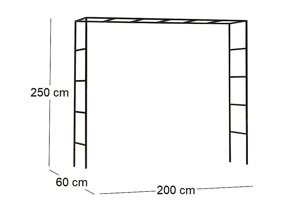 Arche de jardin carrée en acier galvanisé Square Longueur 2m