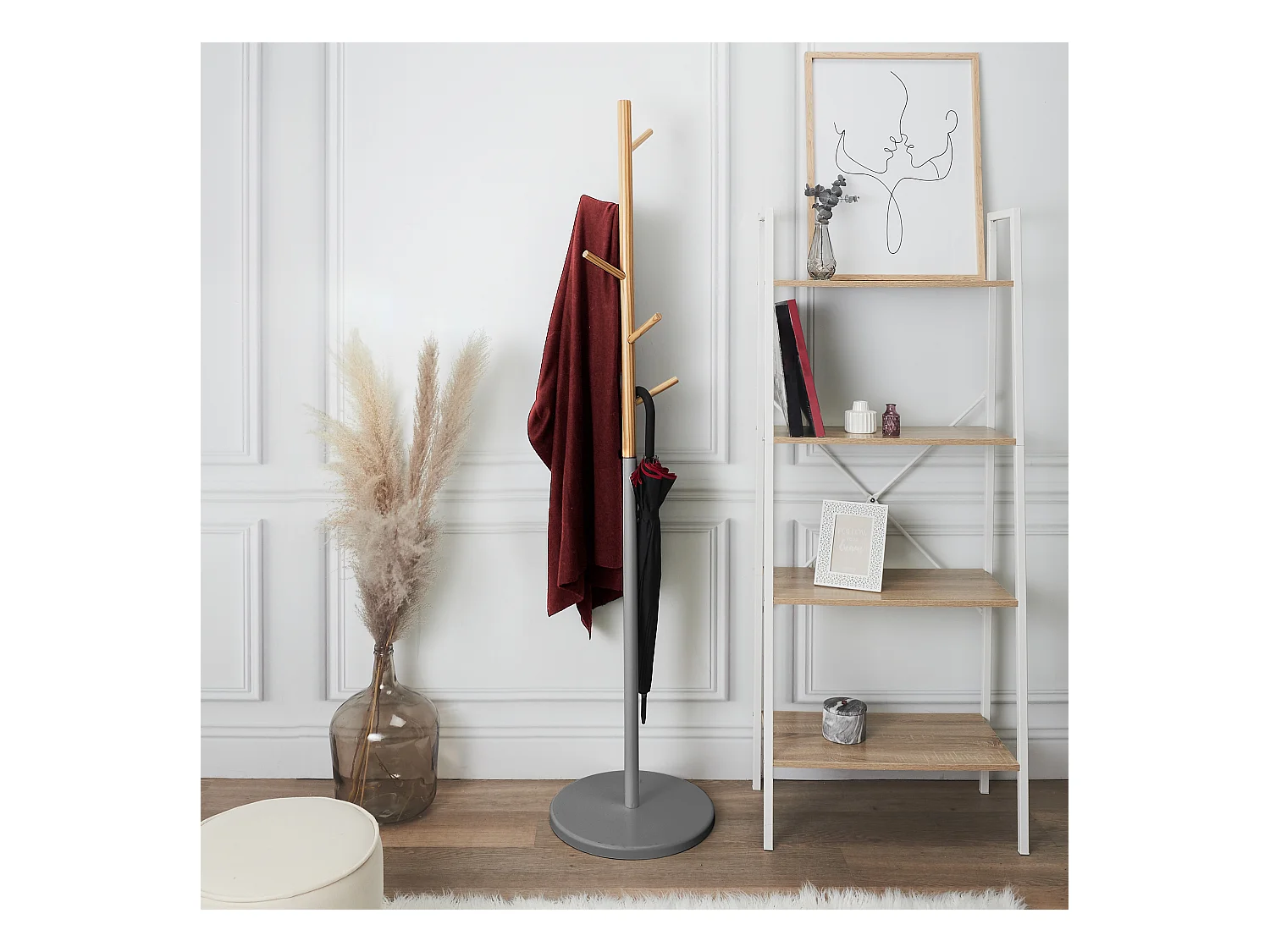 Portemanteau Miko Gris 180cm Gris