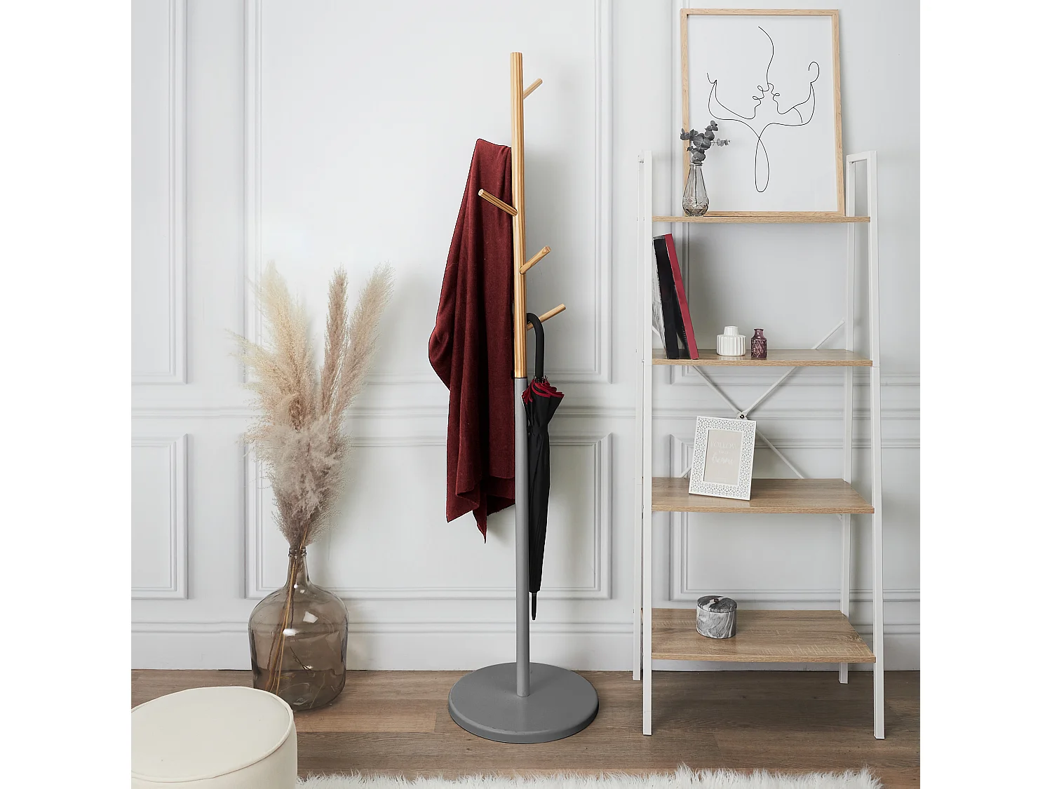 Portemanteau Miko Gris 180cm Gris