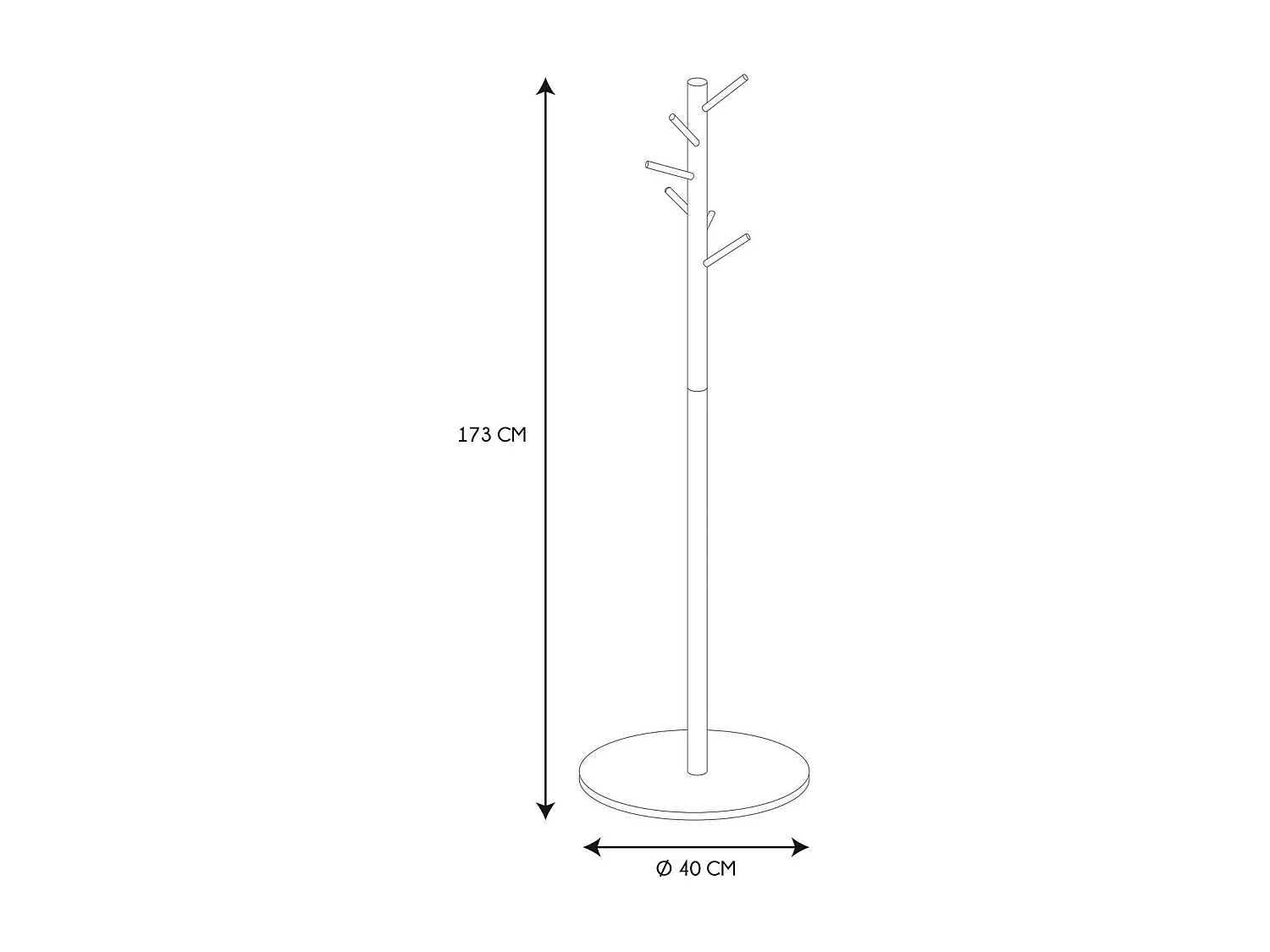 Portemanteau Miko Gris 180cm Gris