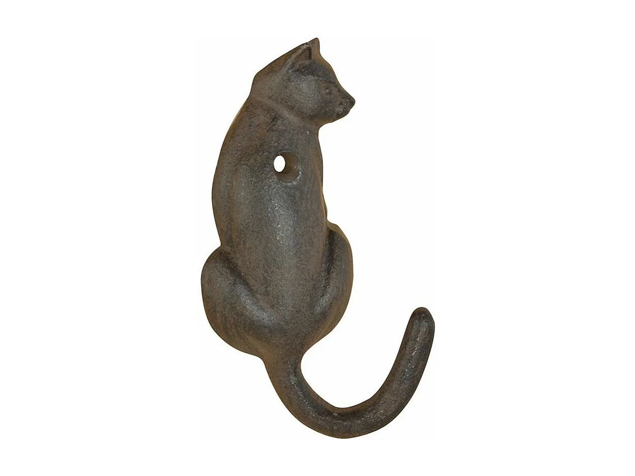 Patère queue d'animal en fonte (Lot de 2) Chat