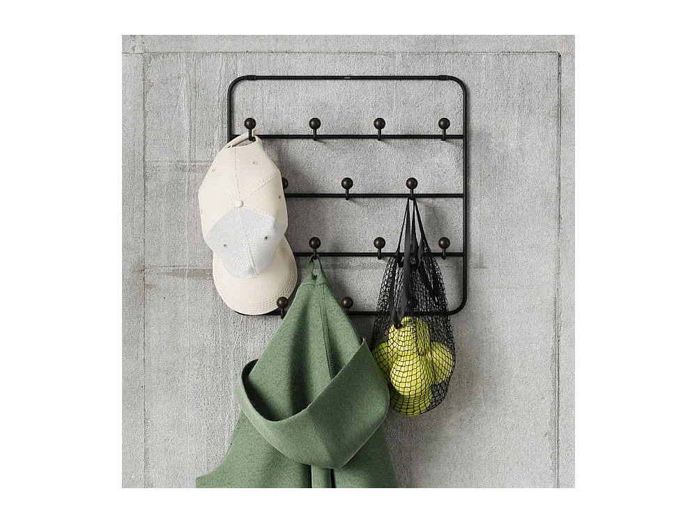 Patère 14 crochets fixation murale ou dessus de porte Estique