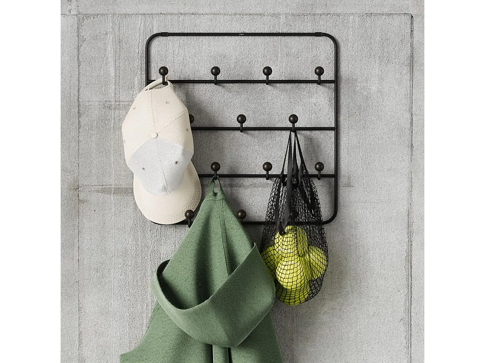 Patère 14 crochets fixation murale ou dessus de porte Estique