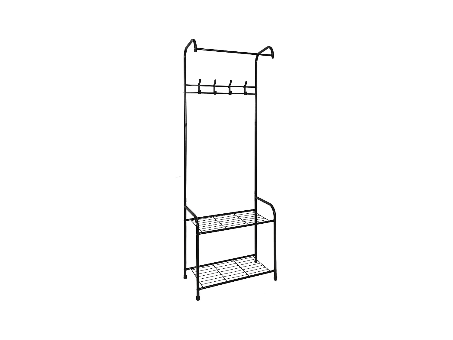 Penderie Dentree Crochets 2 Etages 61x30x170cm Noir