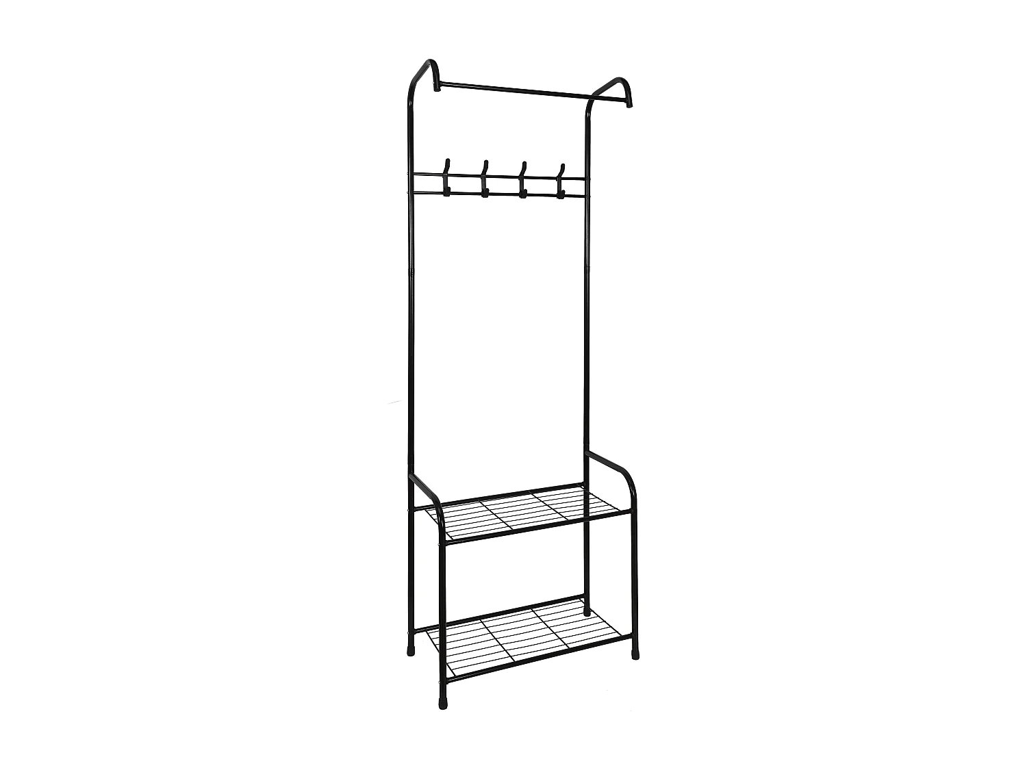 Meuble d'Entrée Vestiaire "2 Niveaux" 170cm Noir