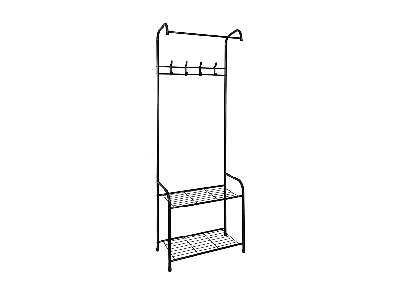 Penderie D Entree Crochets 2 Etages 61x30x170cm M4