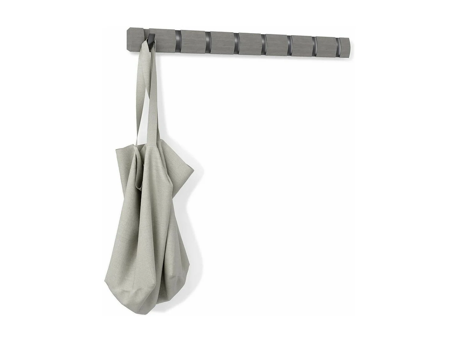 Porte manteaux Flip 8 crochets Gris / Peuplier