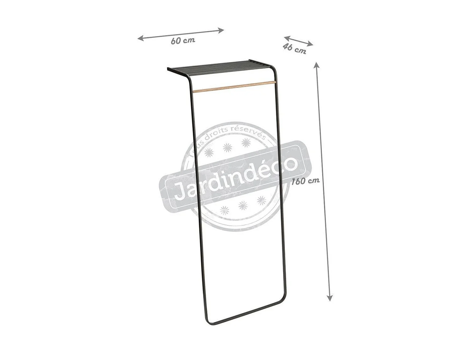 Porte-manteau incliné avec étagère H160 cm - TOWER