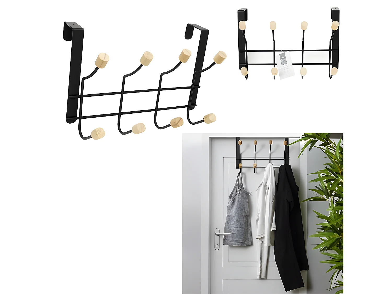 Patère à Suspendre "Porte-Manteaux" 29cm Noir