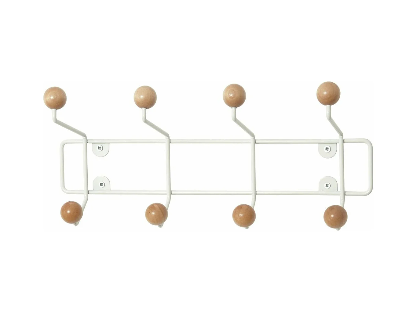 Patère 8 crochets en bois Saturnus Blanc et bois clair