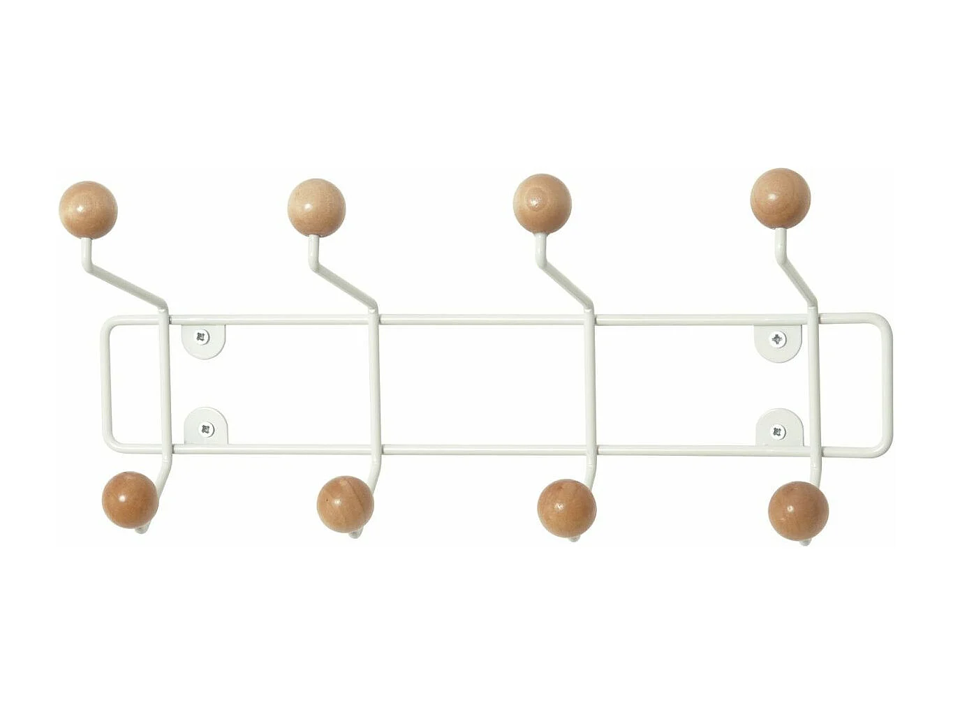 Patère 8 crochets en bois Saturnus Blanc et bois clair