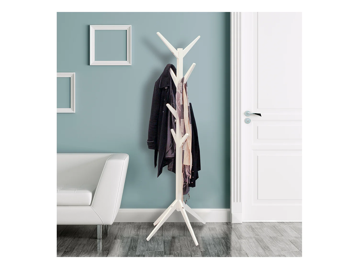 Portemanteau Arbre Blanc 178cm Beige