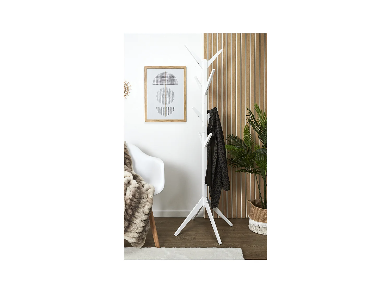 Portemanteau Arbre Blanc 178cm Beige
